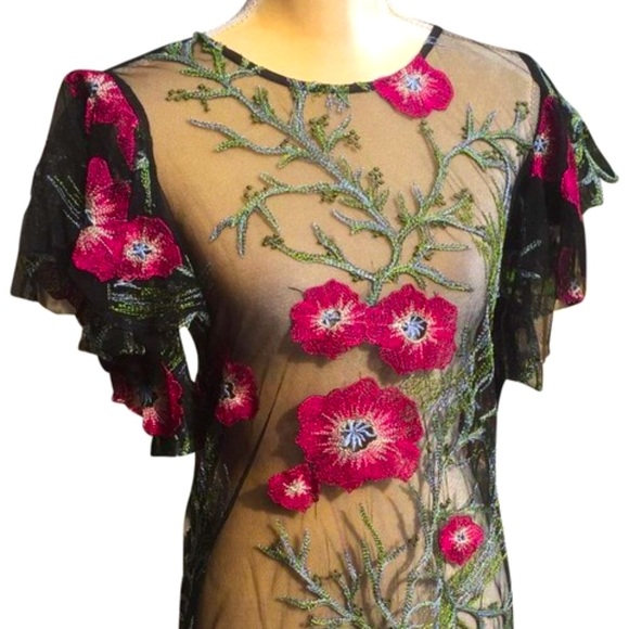 SHEER EMBROIDERED dress/cover up - Picture 8 of 9